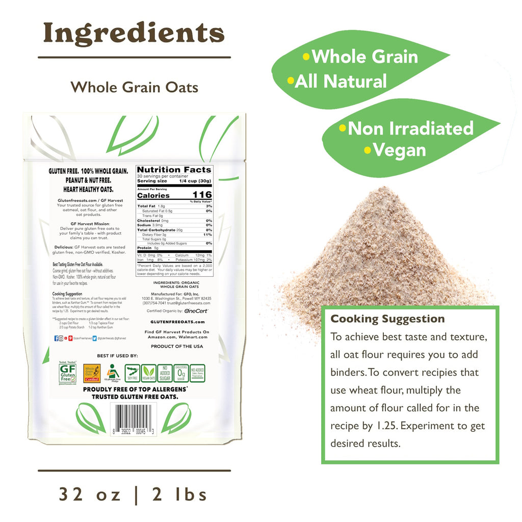 Gluten Free Oat Flour (2 pack, 4lbs total)