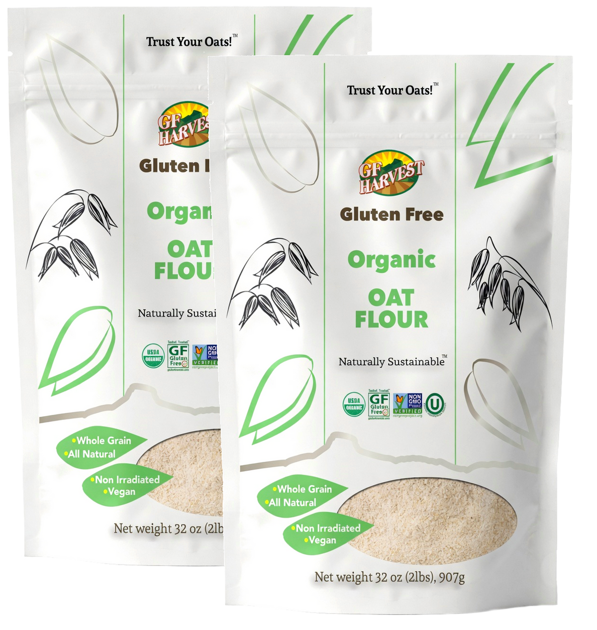 ORGANIC Gluten Free Oat Flour (2 pack, 4lbs total)