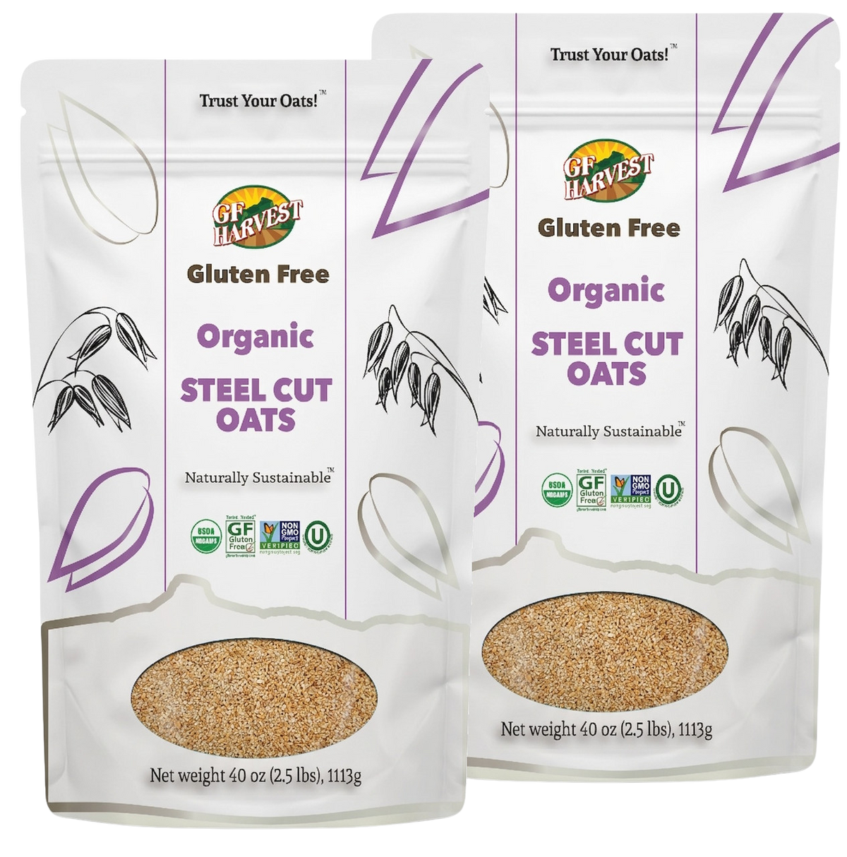 ORGANIC Gluten Free Steel Cut Oats (2 pack, 5lbs total)