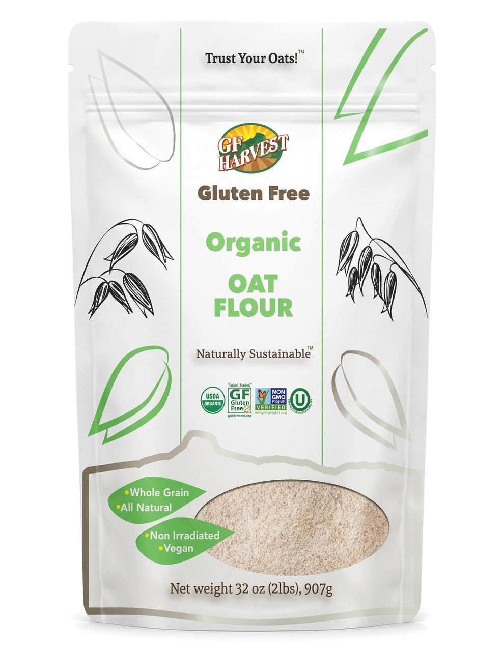 ORGANIC Gluten Free Oat Flour (2 pack, 4lbs total)