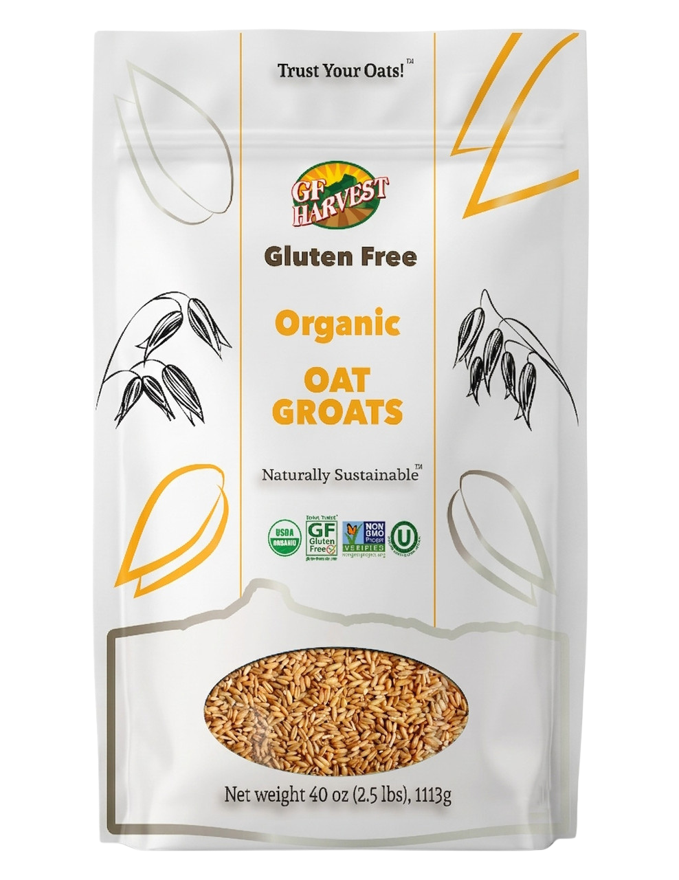 ORGANIC Gluten Free Oat Groats (2 pack, 5lbs total)