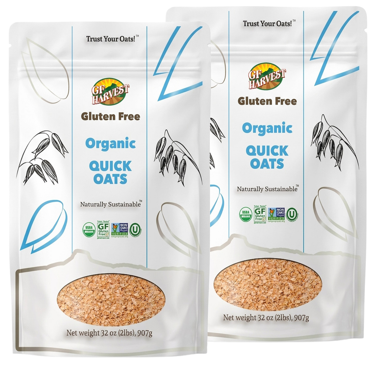 ORGANIC Gluten Free Quick Oats (2 pack, 4lbs total)