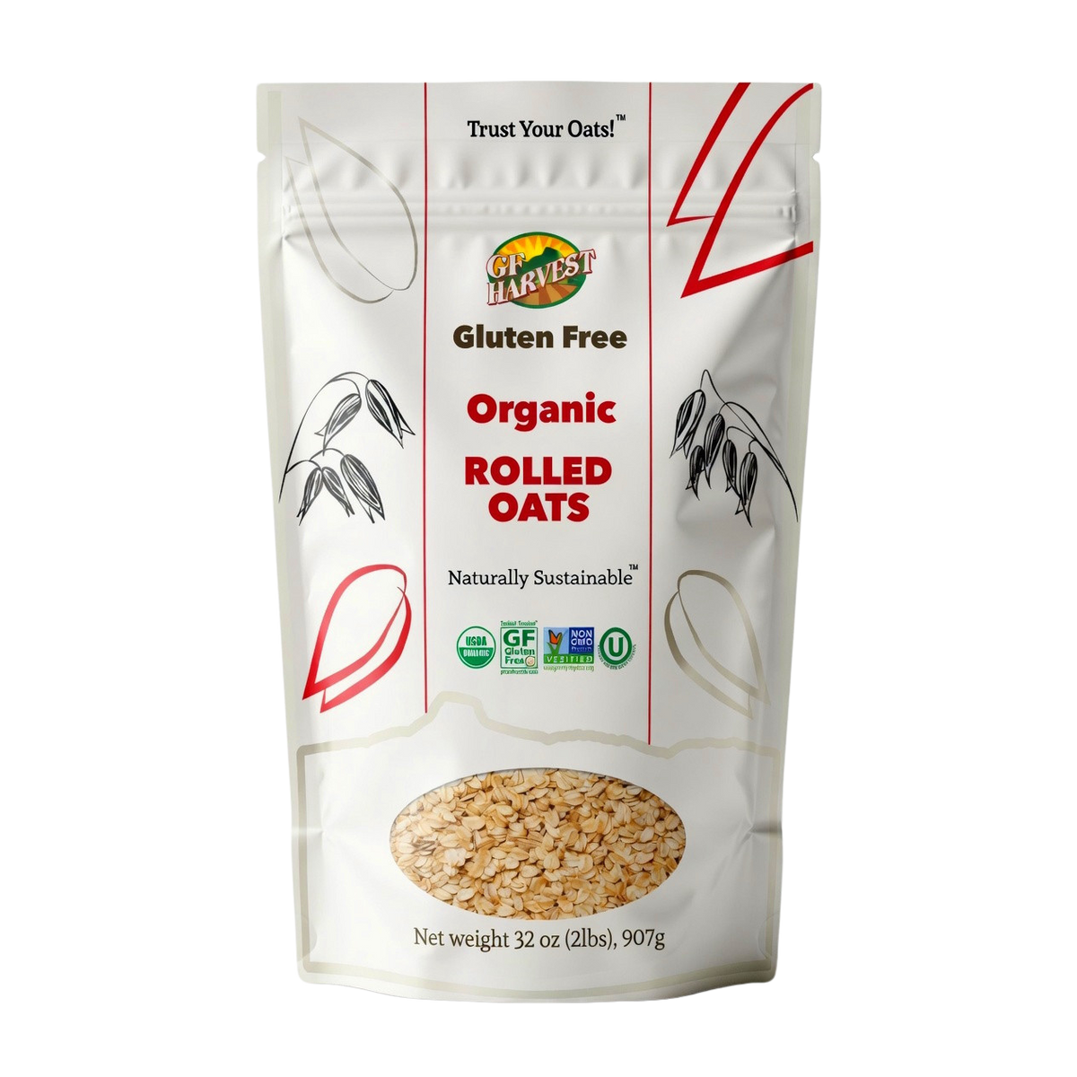 ORGANIC Gluten Free Rolled Oats  (2 pack, 4lbs total)