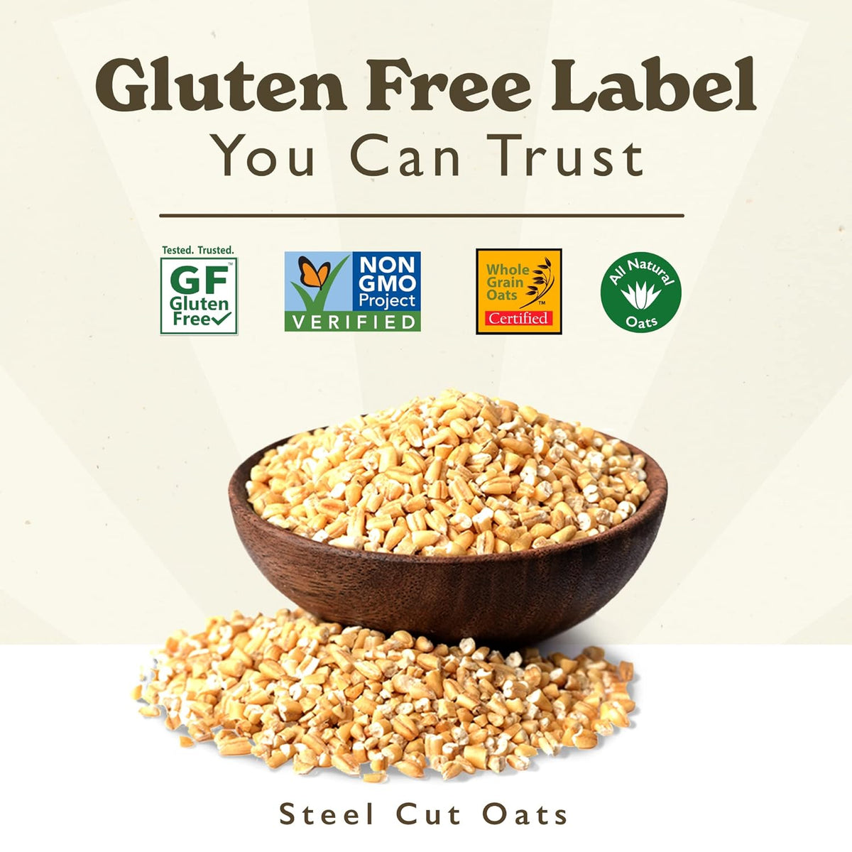 ORGANIC Gluten Free Steel Cut Oats (2 pack, 5lbs total)