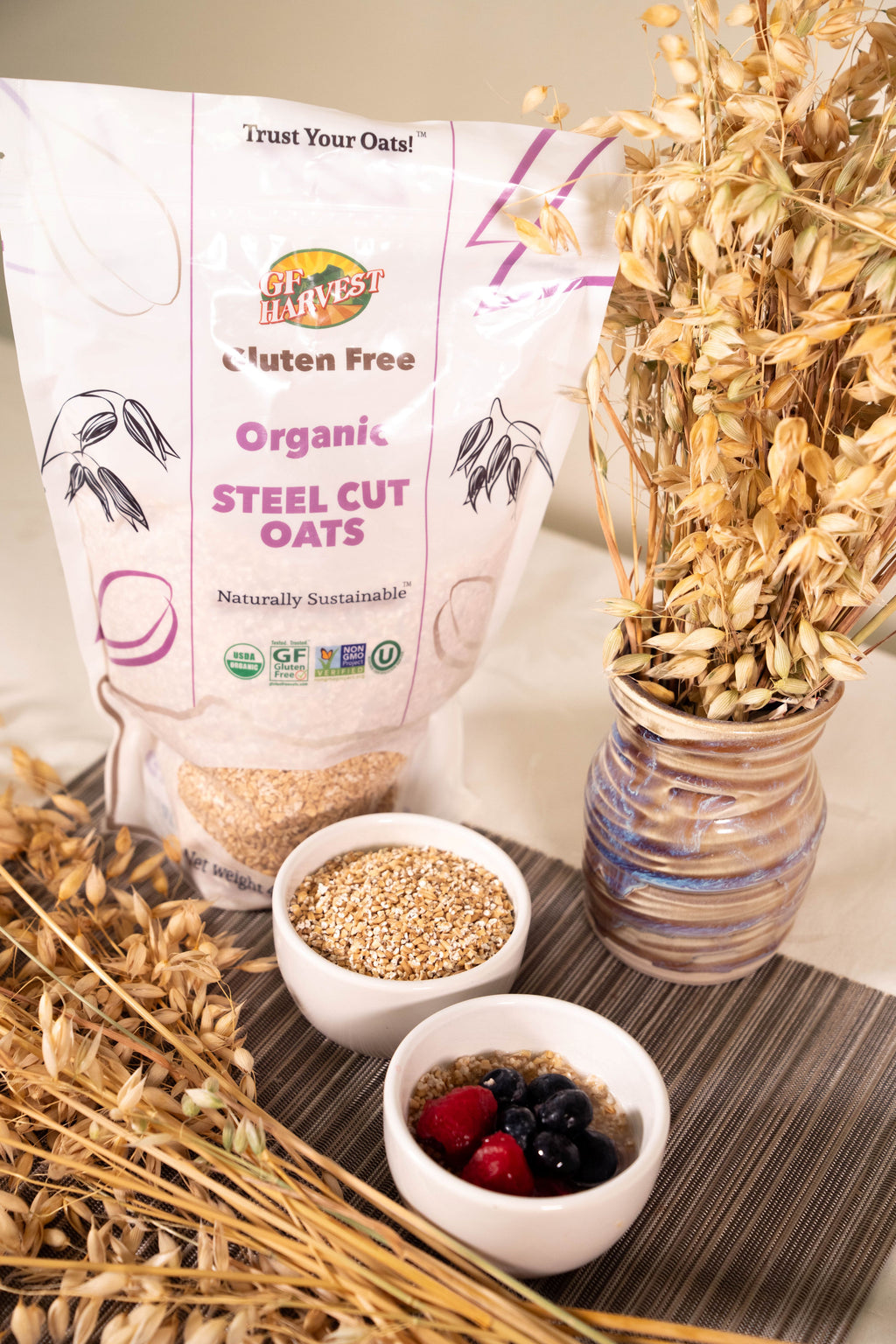 ORGANIC Gluten Free Steel Cut Oats (2 pack, 5lbs total)